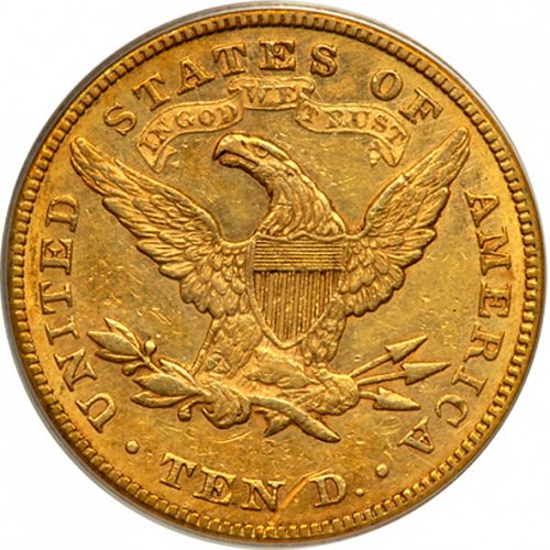 10 dollar Reverse Image minted in UNITED STATES in 1875CC (Coronet Head - New-style head, with motto)  - The Coin Database