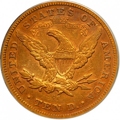 10 dollar Reverse Image minted in UNITED STATES in 1876CC (Coronet Head - New-style head, with motto)  - The Coin Database