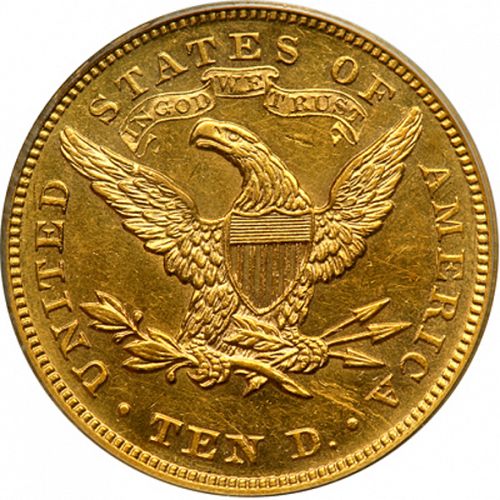 10 dollar Reverse Image minted in UNITED STATES in 1877 (Coronet Head - New-style head, with motto)  - The Coin Database