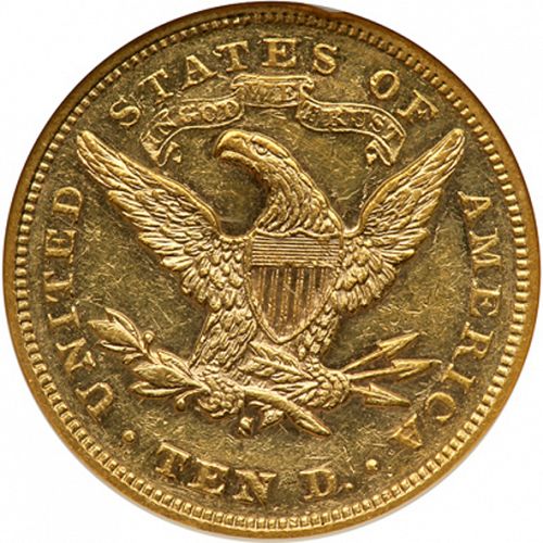 10 dollar Reverse Image minted in UNITED STATES in 1877S (Coronet Head - New-style head, with motto)  - The Coin Database