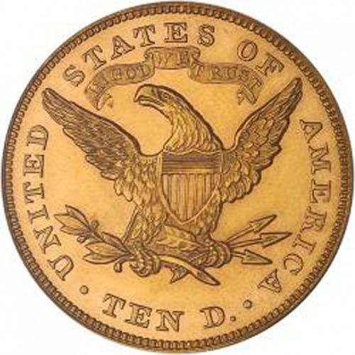 10 dollar Reverse Image minted in UNITED STATES in 1878 (Coronet Head - New-style head, with motto)  - The Coin Database