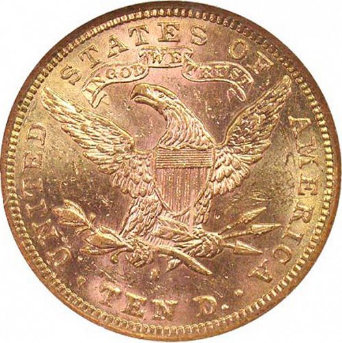 10 dollar Reverse Image minted in UNITED STATES in 1882 (Coronet Head - New-style head, with motto)  - The Coin Database