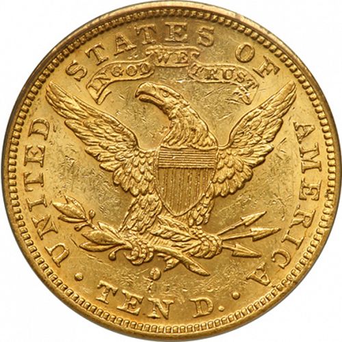 10 dollar Reverse Image minted in UNITED STATES in 1882O (Coronet Head - New-style head, with motto)  - The Coin Database