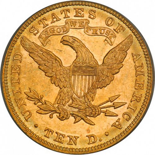 10 dollar Reverse Image minted in UNITED STATES in 1883 (Coronet Head - New-style head, with motto)  - The Coin Database