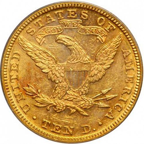 10 dollar Reverse Image minted in UNITED STATES in 1892 (Coronet Head - New-style head, with motto)  - The Coin Database