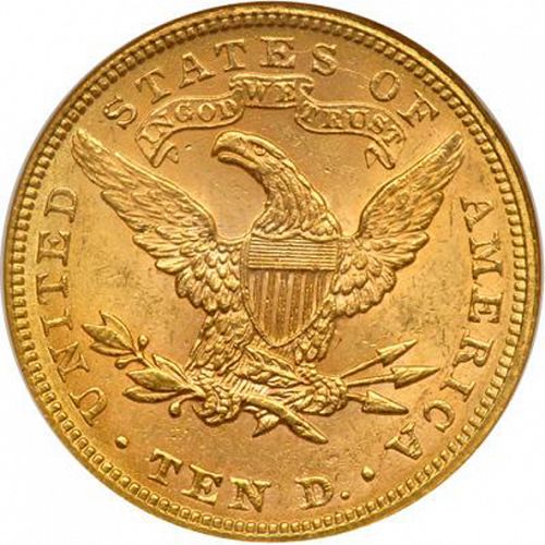 10 dollar Reverse Image minted in UNITED STATES in 1894 (Coronet Head - New-style head, with motto)  - The Coin Database