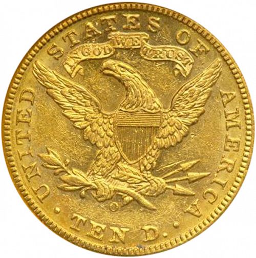10 dollar Reverse Image minted in UNITED STATES in 1894O (Coronet Head - New-style head, with motto)  - The Coin Database