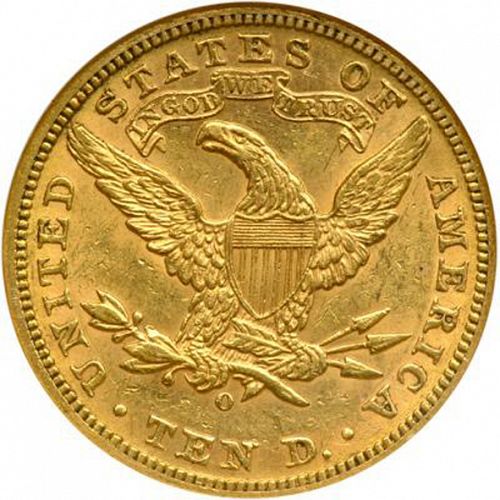 10 dollar Reverse Image minted in UNITED STATES in 1895O (Coronet Head - New-style head, with motto)  - The Coin Database