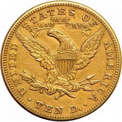 10 dollar Reverse Image minted in UNITED STATES in 1895S (Coronet Head - New-style head, with motto)  - The Coin Database