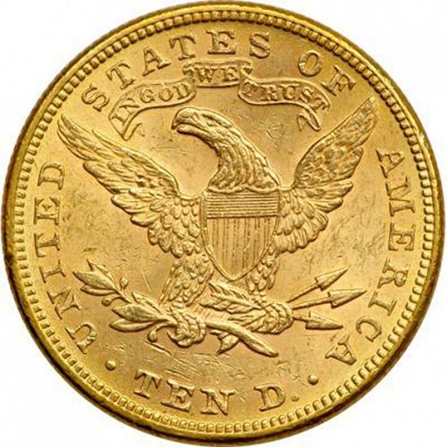 10 dollar Reverse Image minted in UNITED STATES in 1897 (Coronet Head - New-style head, with motto)  - The Coin Database