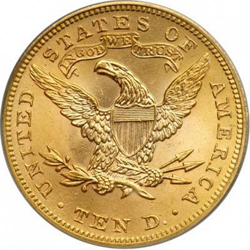 10 dollar Reverse Image minted in UNITED STATES in 1899 (Coronet Head - New-style head, with motto)  - The Coin Database