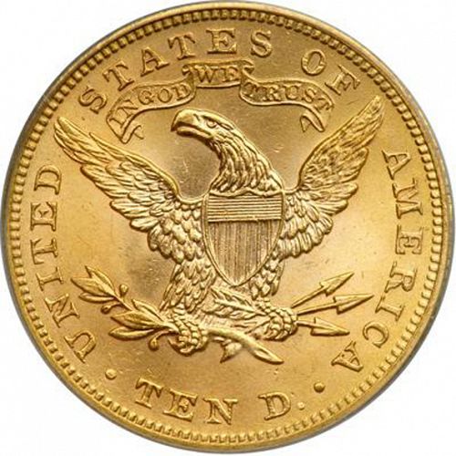 10 dollar Reverse Image minted in UNITED STATES in 1899 (Coronet Head - New-style head, with motto)  - The Coin Database