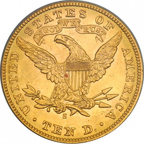 10 dollar Reverse Image minted in UNITED STATES in 1901S (Coronet Head - New-style head, with motto)  - The Coin Database