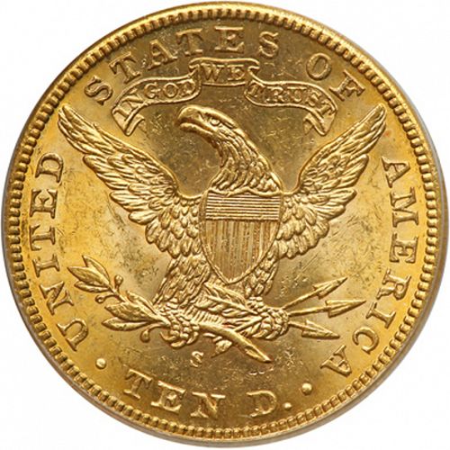 10 dollar Reverse Image minted in UNITED STATES in 1902S (Coronet Head - New-style head, with motto)  - The Coin Database