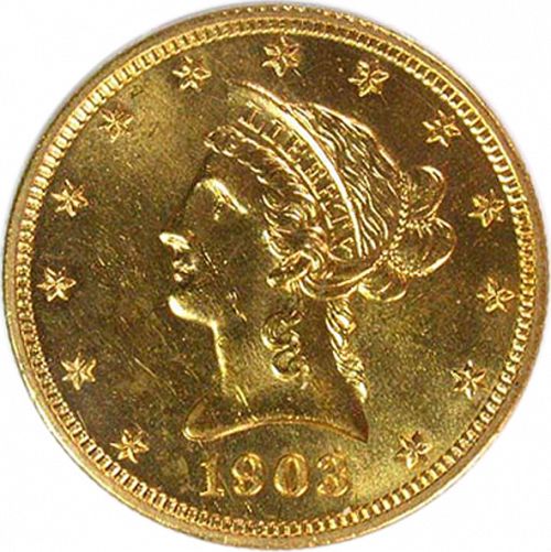 10 dollar Reverse Image minted in UNITED STATES in 1903 (Coronet Head - New-style head, with motto)  - The Coin Database