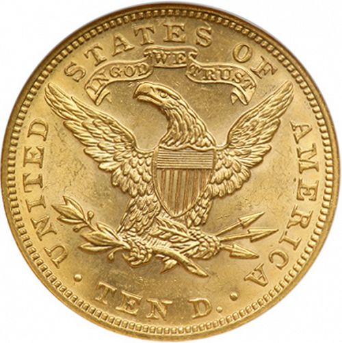 10 dollar Reverse Image minted in UNITED STATES in 1905 (Coronet Head - New-style head, with motto)  - The Coin Database