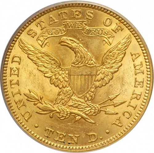 10 dollar Reverse Image minted in UNITED STATES in 1907 (Coronet Head - New-style head, with motto)  - The Coin Database