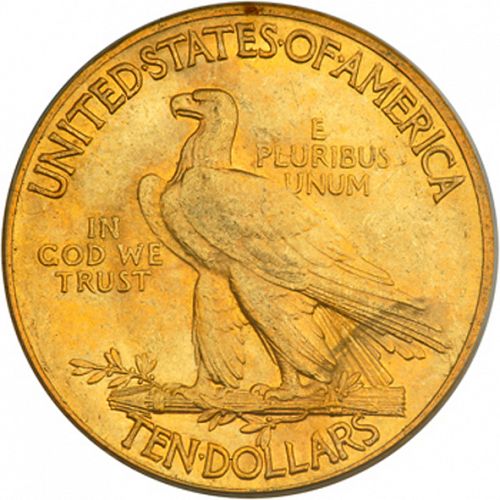 10 dollar Reverse Image minted in UNITED STATES in 1909 (Indian Head - With motto)  - The Coin Database