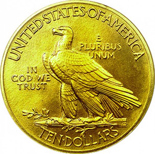 10 dollar Reverse Image minted in UNITED STATES in 1910 (Indian Head - With motto)  - The Coin Database