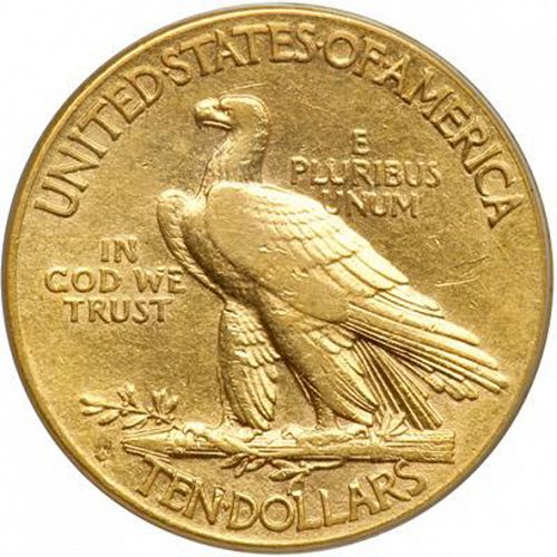 10 dollar Reverse Image minted in UNITED STATES in 1914D (Indian Head - With motto)  - The Coin Database