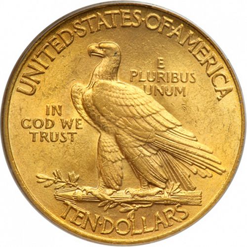 10 dollar Reverse Image minted in UNITED STATES in 1915 (Indian Head - With motto)  - The Coin Database
