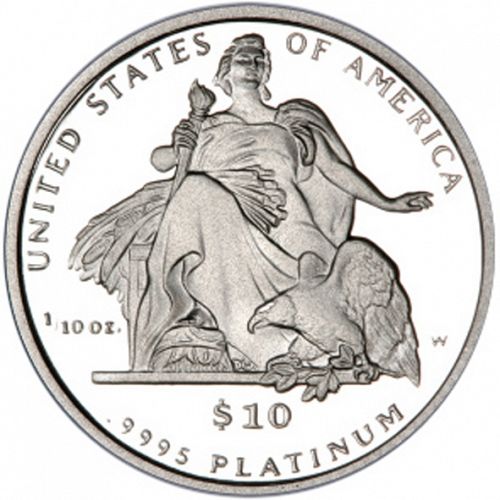Bullion Reverse Image minted in UNITED STATES in 2004W (American Eagle -  Platinum 10 $ ( Sculpture 
