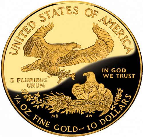 Bullion Reverse Image minted in UNITED STATES in 2008W (American Eagle -  Gold 10 $)  - The Coin Database