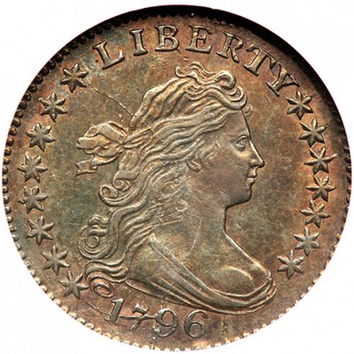 10 cent Obverse Image minted in UNITED STATES in 1796 (Draped Bust - Small eagle reverse)  - The Coin Database