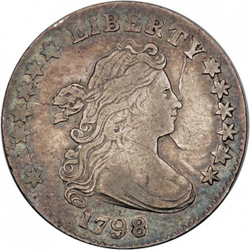 10 cent Obverse Image minted in UNITED STATES in 1798 (Draped Bust - Heraldic eagle reverse)  - The Coin Database