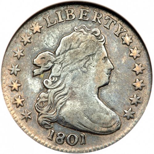 10 cent Obverse Image minted in UNITED STATES in 1801 (Draped Bust - Heraldic eagle reverse)  - The Coin Database