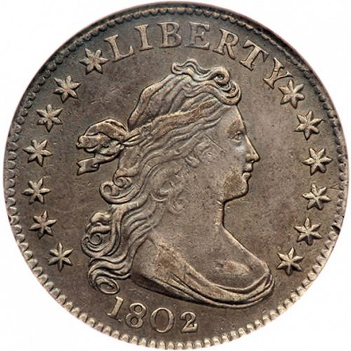 10 cent Obverse Image minted in UNITED STATES in 1802 (Draped Bust - Heraldic eagle reverse)  - The Coin Database