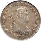 10 cent Obverse Image minted in UNITED STATES in 1803 (Draped Bust - Heraldic eagle reverse)  - The Coin Database