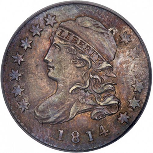 10 cent Obverse Image minted in UNITED STATES in 1814 (Lyberty Cap)  - The Coin Database
