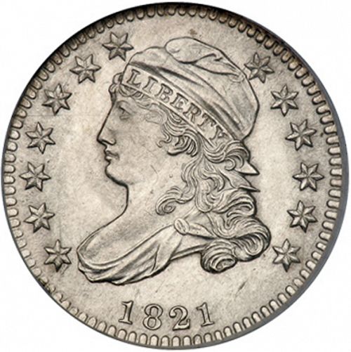 10 cent Obverse Image minted in UNITED STATES in 1821 (Lyberty Cap)  - The Coin Database