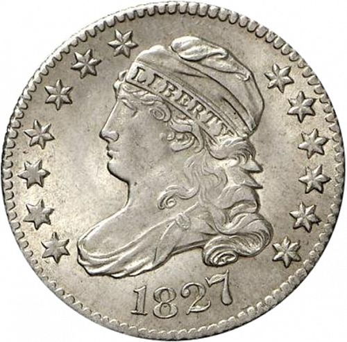 10 cent Obverse Image minted in UNITED STATES in 1827 (Lyberty Cap)  - The Coin Database