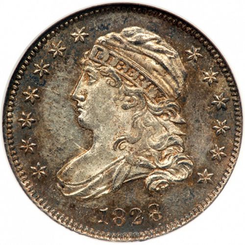 10 cent Obverse Image minted in UNITED STATES in 1828 (Lyberty Cap)  - The Coin Database