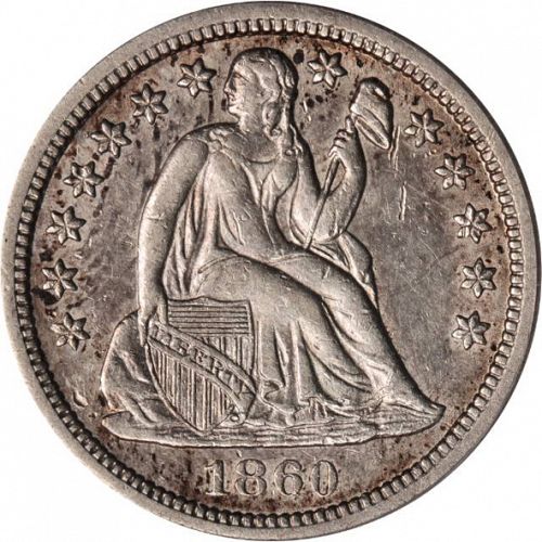 10 cent Obverse Image minted in UNITED STATES in 1860S (Seated Liberty - Arrows at date removed)  - The Coin Database