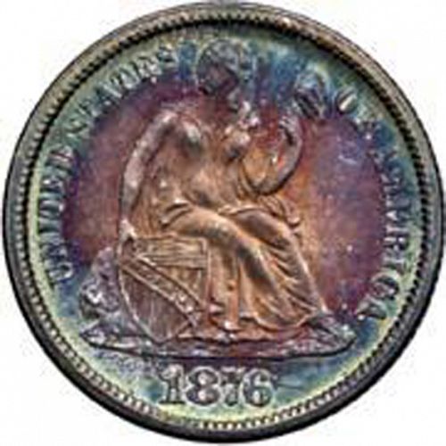 10 cent Obverse Image minted in UNITED STATES in 1876CC (Seated Liberty - Obverse legende (Arrows at date removed))  - The Coin Database