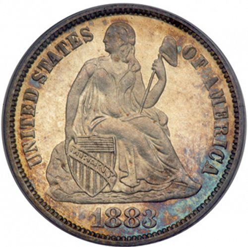 10 cent Obverse Image minted in UNITED STATES in 1883 (Seated Liberty - Obverse legende (Arrows at date removed))  - The Coin Database