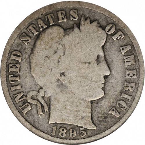 10 cent Obverse Image minted in UNITED STATES in 1895O (Barber)  - The Coin Database