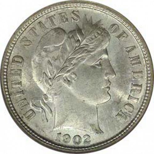10 cent Obverse Image minted in UNITED STATES in 1902S (Barber)  - The Coin Database