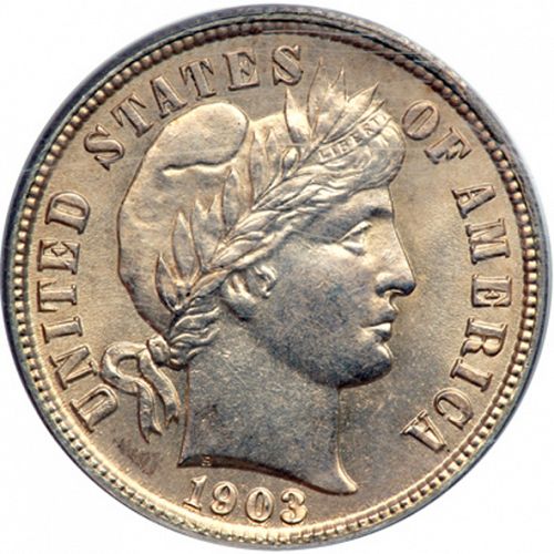10 cent Obverse Image minted in UNITED STATES in 1903 (Barber)  - The Coin Database
