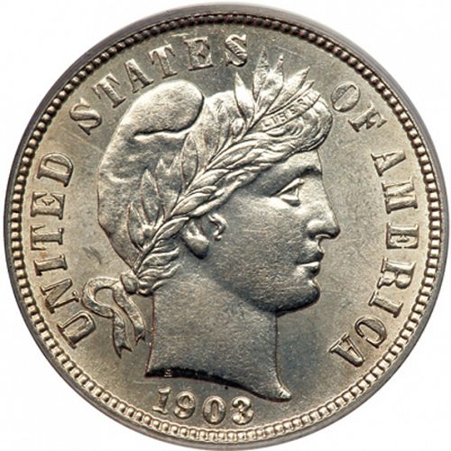 10 cent Obverse Image minted in UNITED STATES in 1903O (Barber)  - The Coin Database