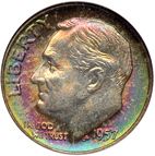 10 cent Obverse Image minted in UNITED STATES in 1957D (Roosevelt)  - The Coin Database