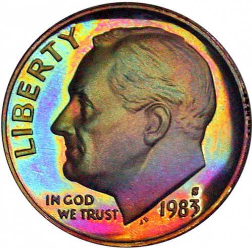 10 cent Obverse Image minted in UNITED STATES in 1983S (Roosevelt)  - The Coin Database