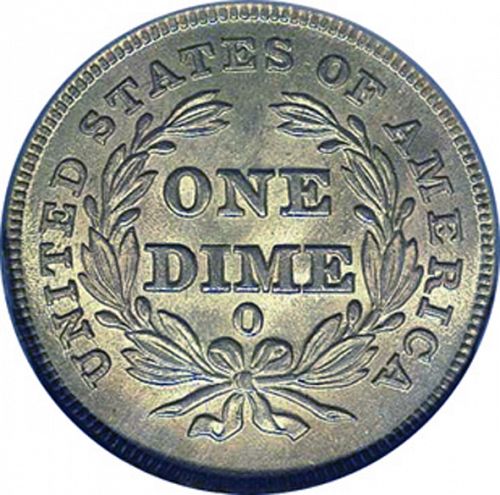 10 cent Reverse Image minted in UNITED STATES in 1838O (Seated Liberty - No stars)  - The Coin Database