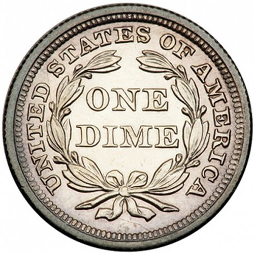 10 cent Reverse Image minted in UNITED STATES in 1841 (Seated Liberty - Drapery added to Liberty)  - The Coin Database