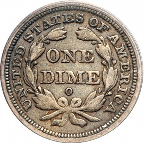 10 cent Reverse Image minted in UNITED STATES in 1843O (Seated Liberty - Drapery added to Liberty)  - The Coin Database
