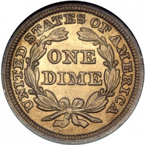 10 cent Reverse Image minted in UNITED STATES in 1848 (Seated Liberty - Drapery added to Liberty)  - The Coin Database
