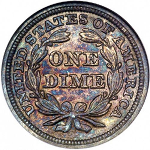 10 cent Reverse Image minted in UNITED STATES in 1850 (Seated Liberty - Drapery added to Liberty)  - The Coin Database